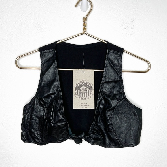 NWT Bikers Image | The Front Bra Leather Size Large Americana - Picture 2 of 11